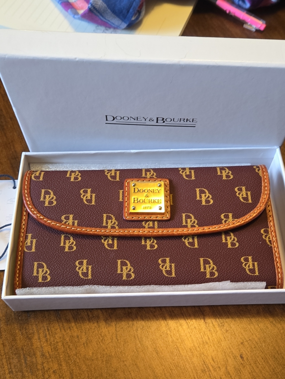 Dooney & Bourke Gretta Continental Clutch Wallet Bordeaux NWT in Box